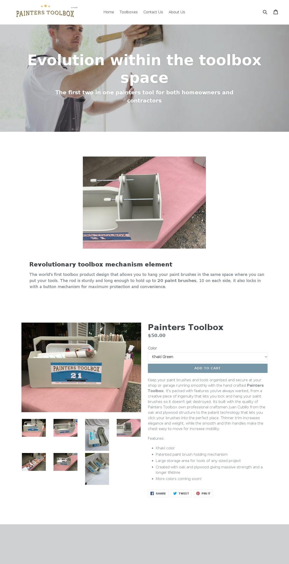 2in1painterstoolbox.com shopify website screenshot