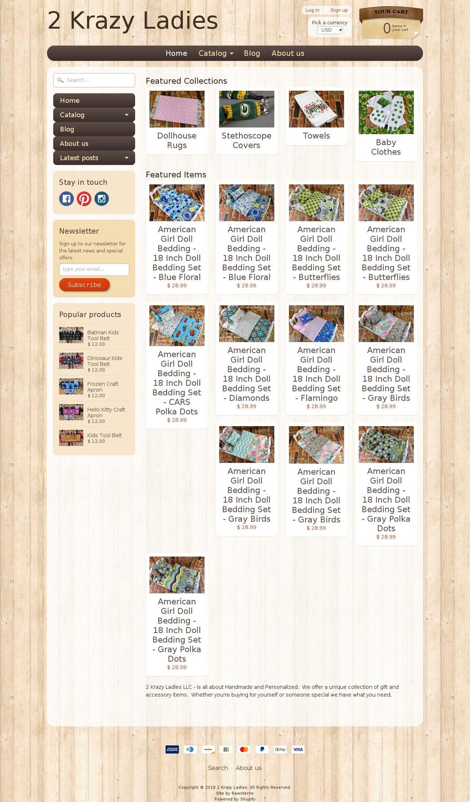 2krazyladies.com shopify website screenshot