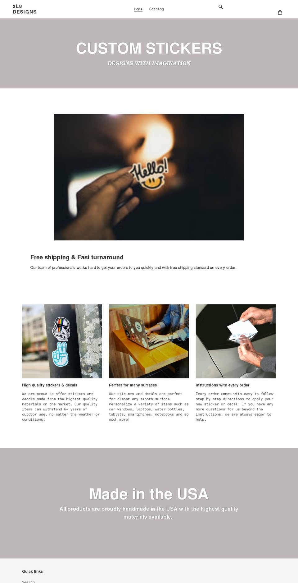 2l8designsinc.com shopify website screenshot