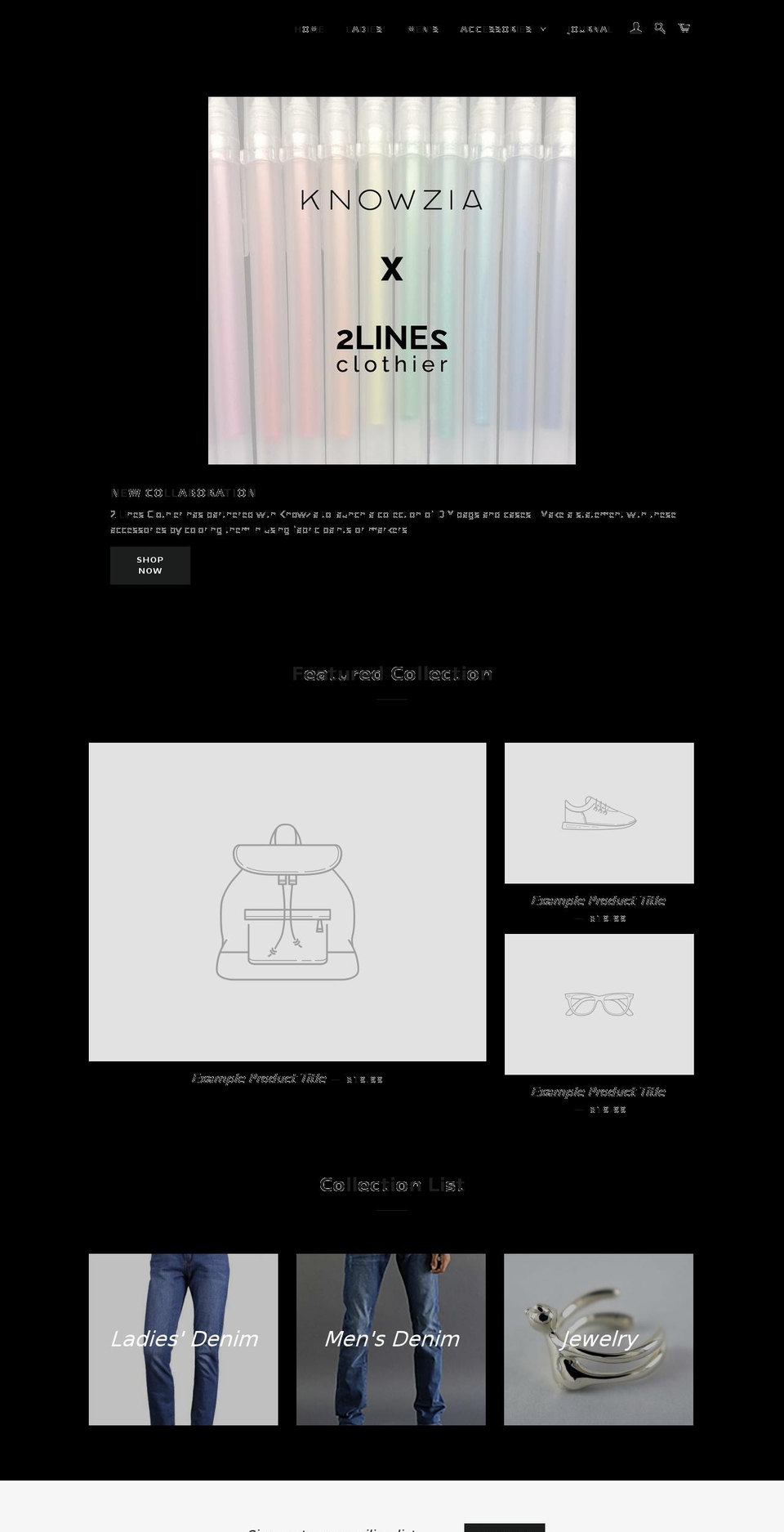 2linesclothier.com shopify website screenshot