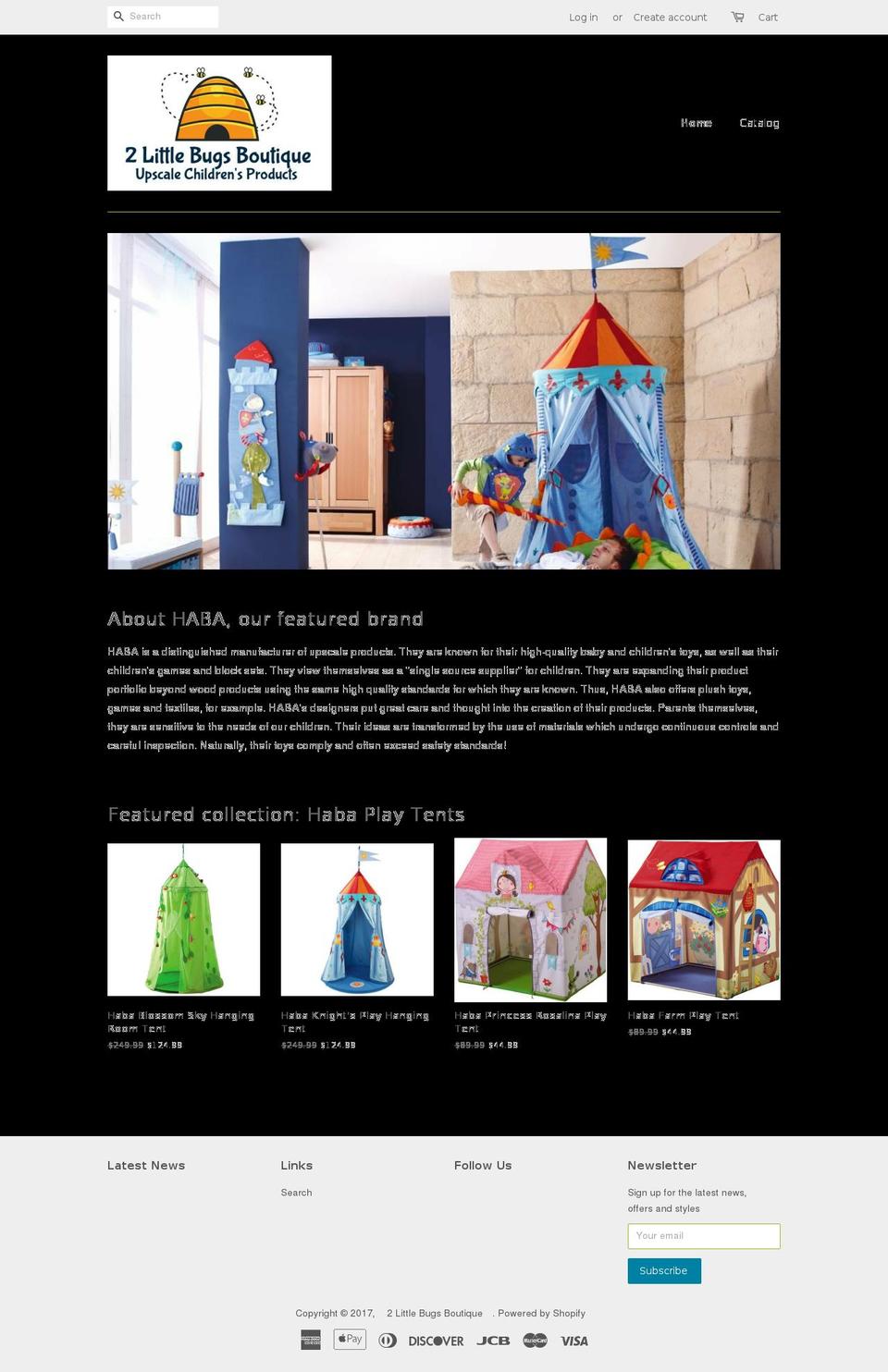 2littlebugsboutique.com shopify website screenshot