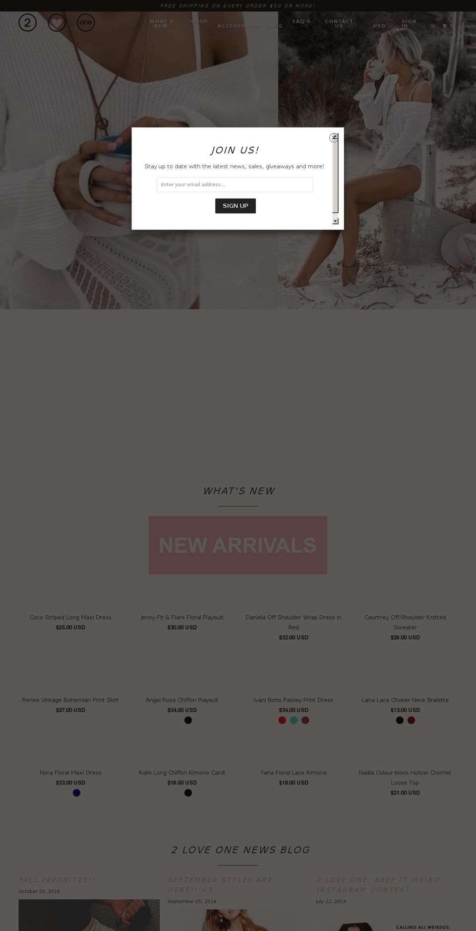2loveone.com shopify website screenshot