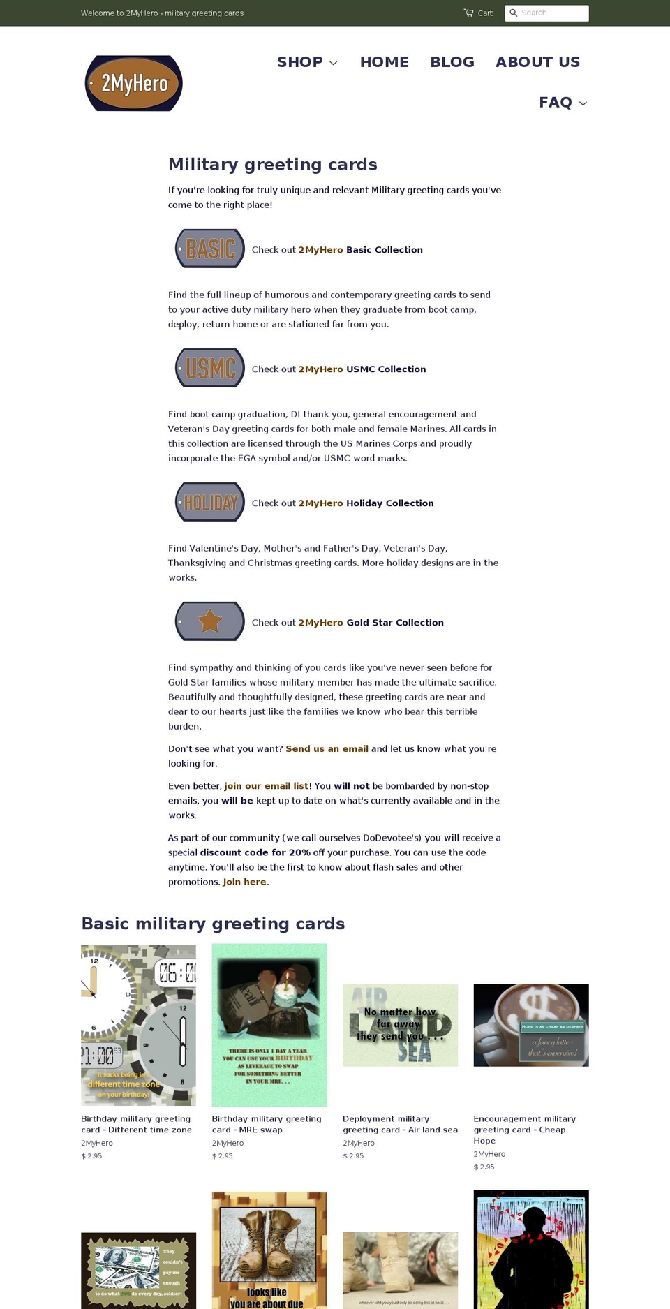 2myhero.com shopify website screenshot