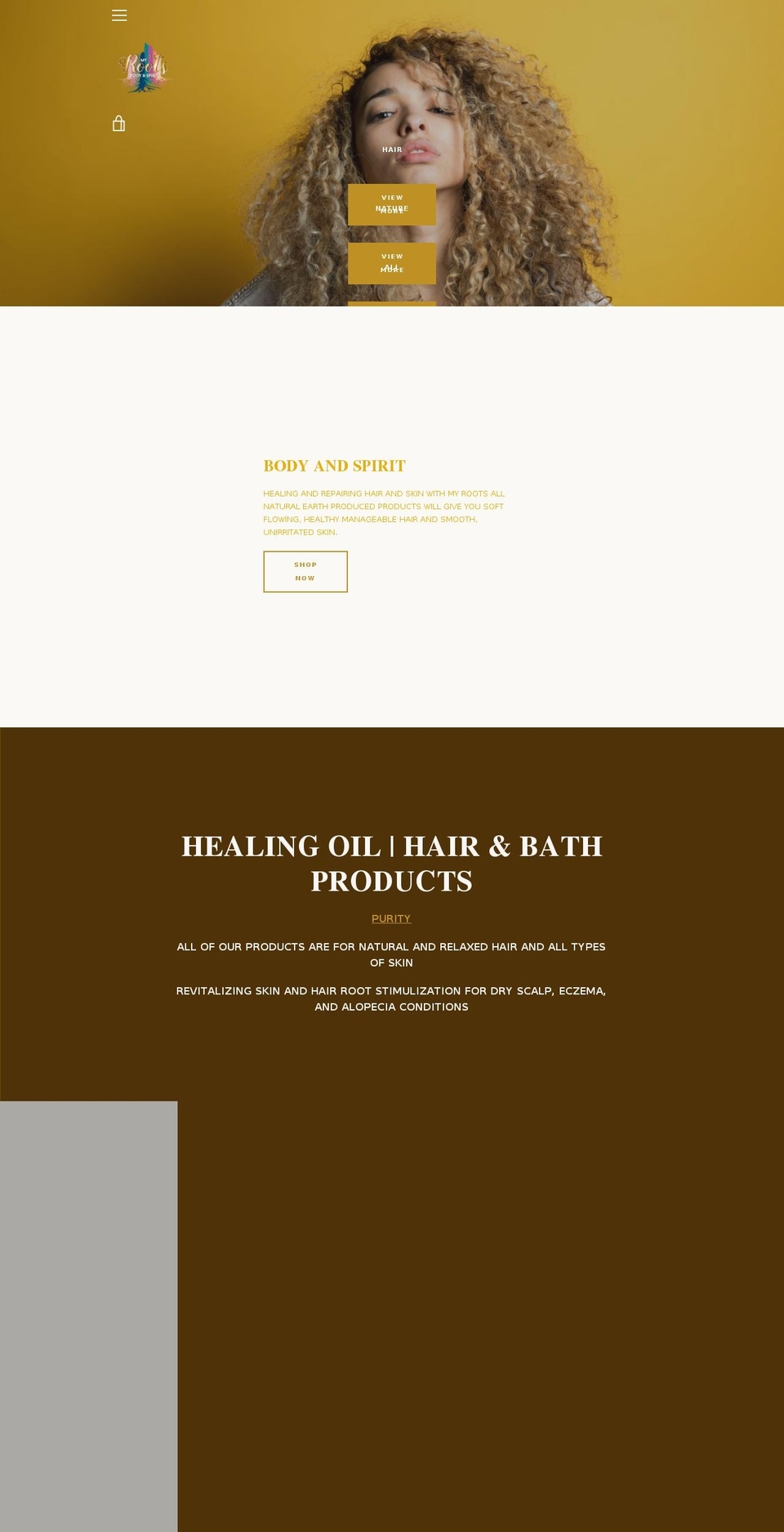 2myroots.com — Shopify storefront screenshot