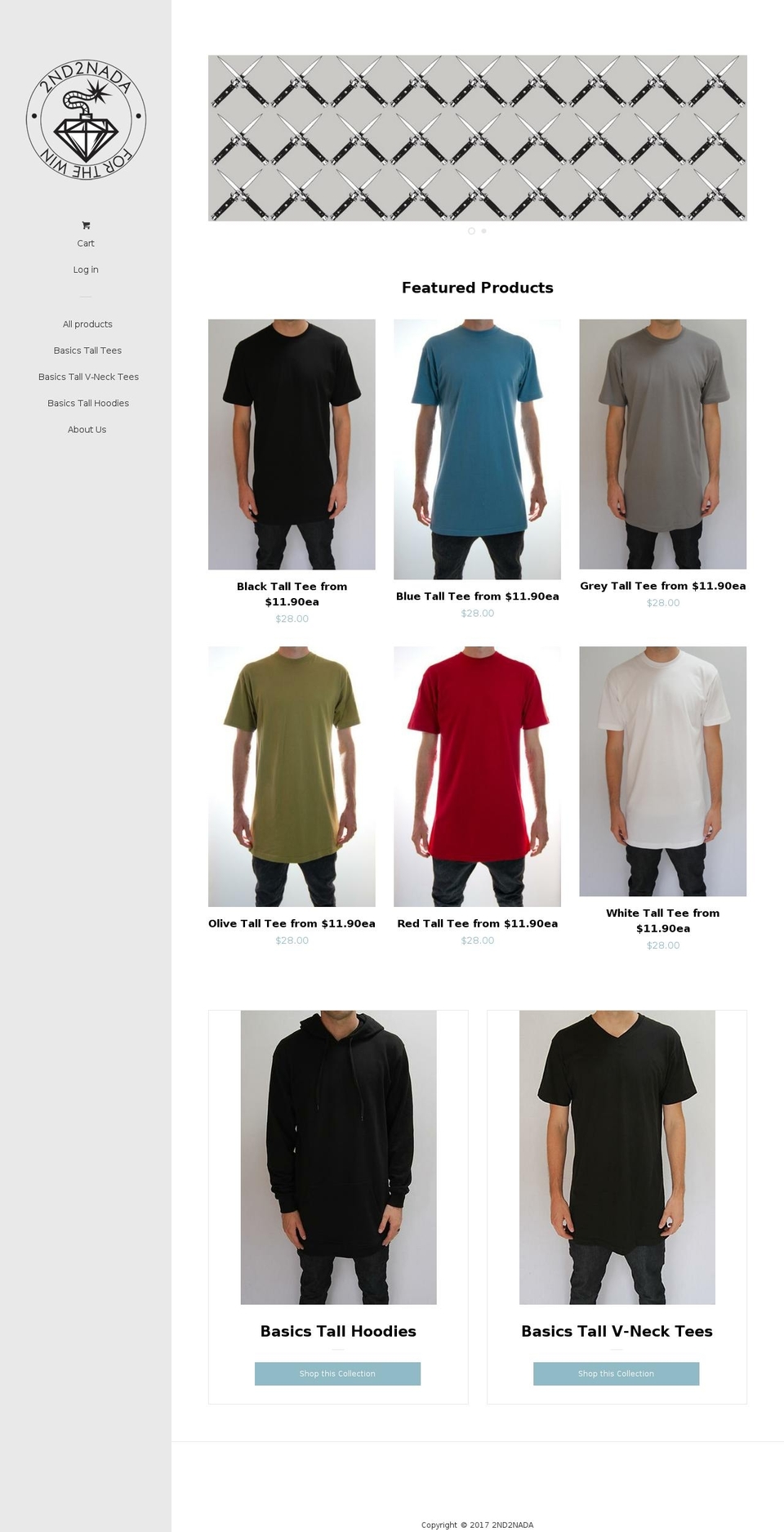 2nd2nada.com shopify website screenshot