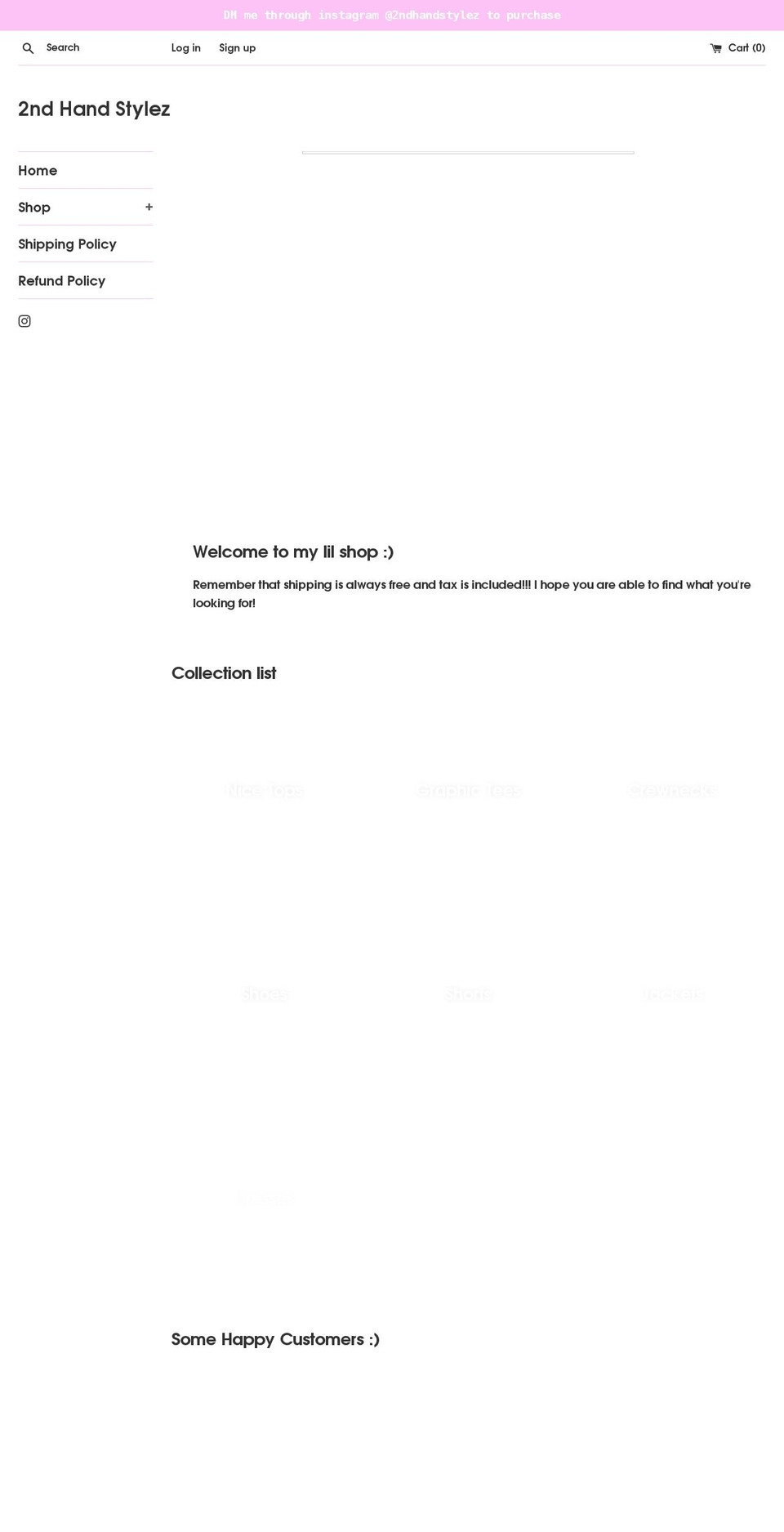 2ndhandstylez.com shopify website screenshot