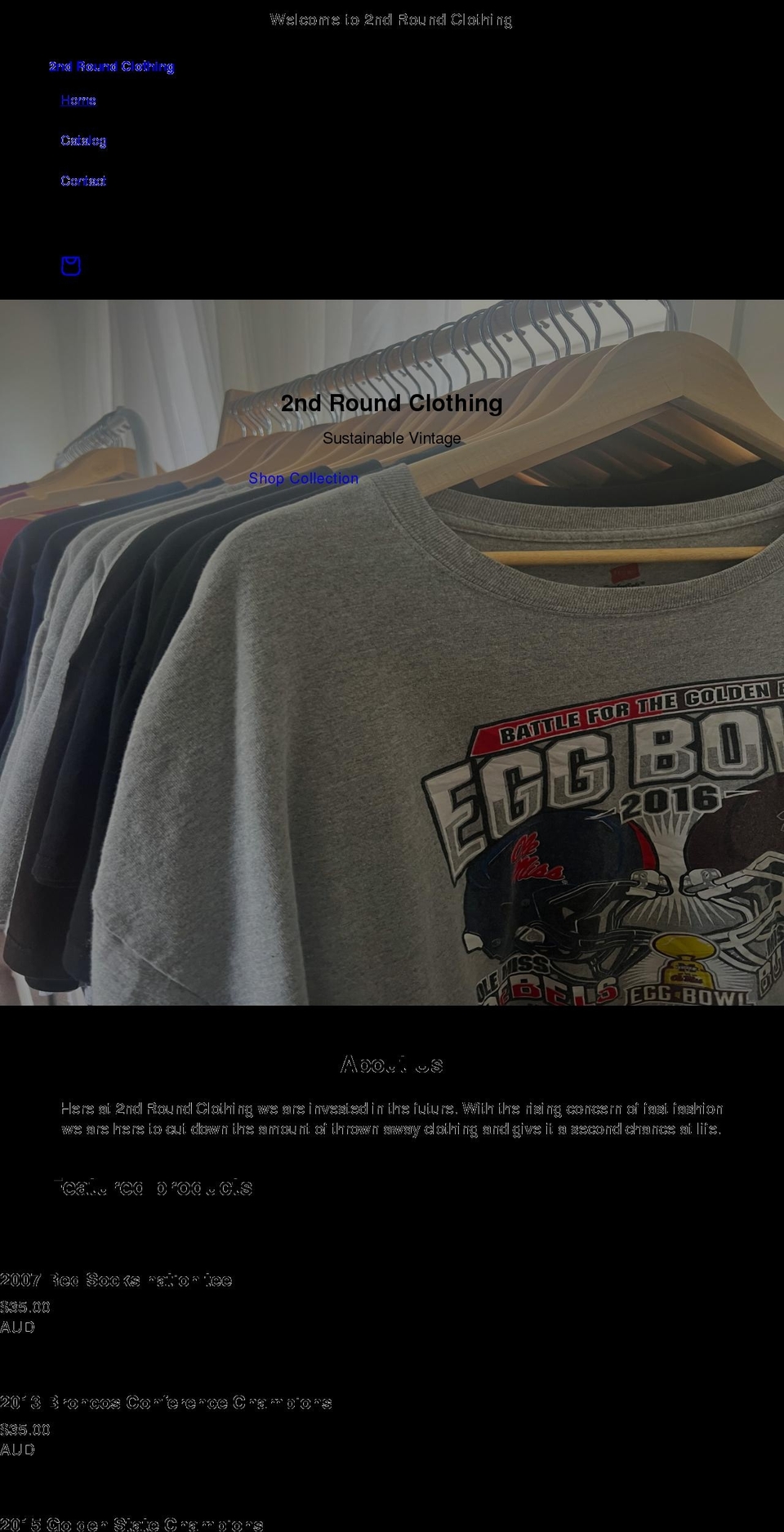 2ndroundclothing.com shopify website screenshot