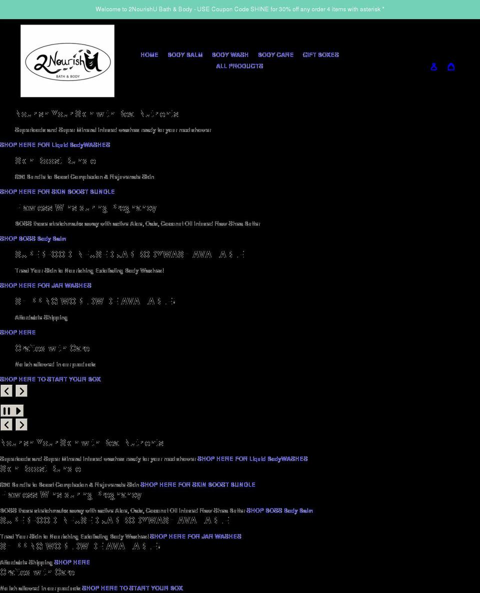 2nourishu.com shopify website screenshot