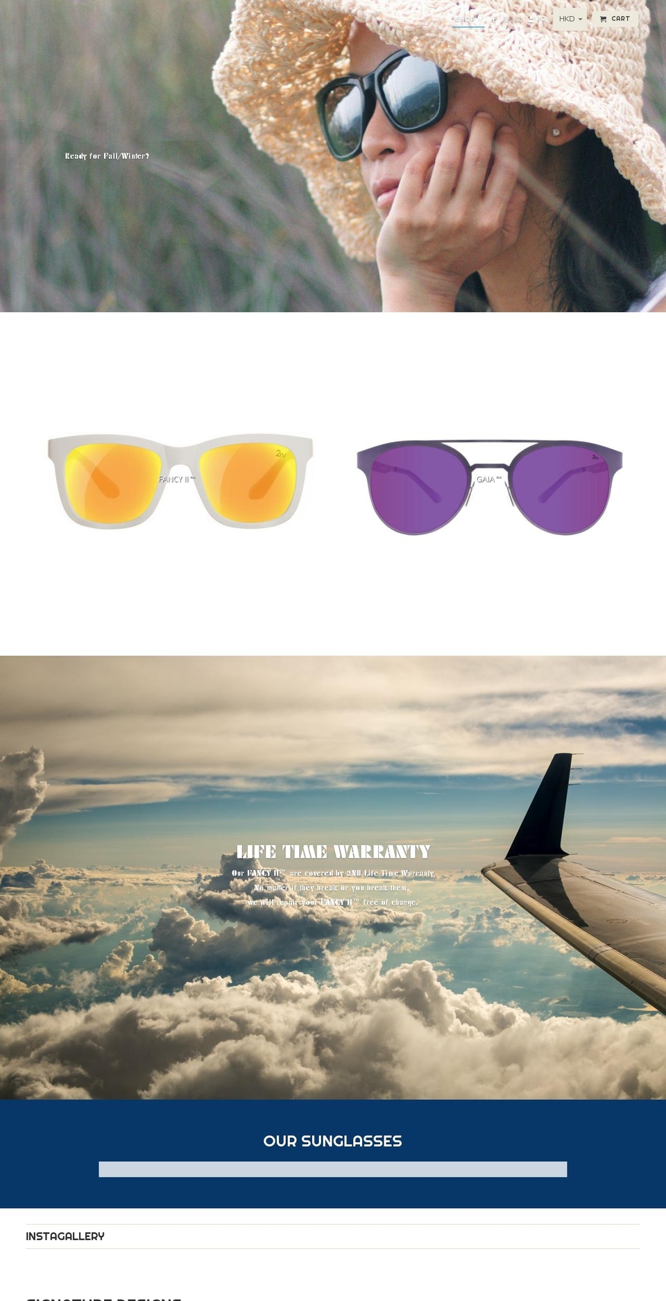 2nusunglasses.com — Shopify storefront screenshot