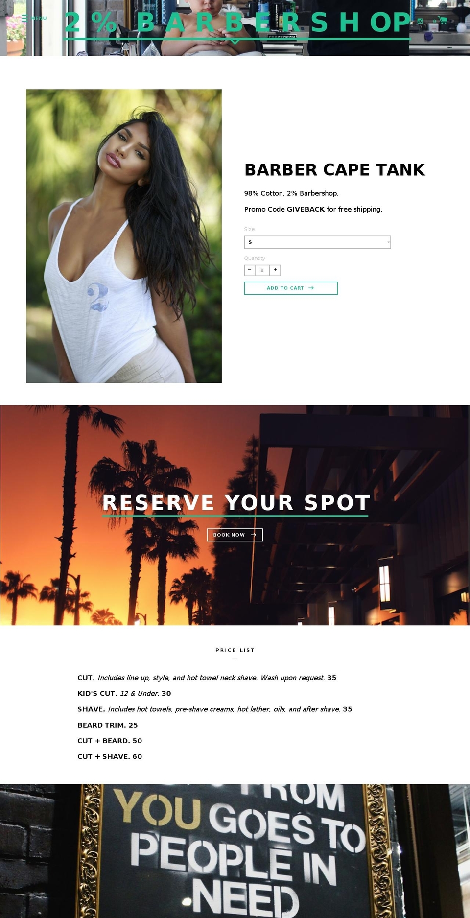 2percentbarbershop.com shopify website screenshot