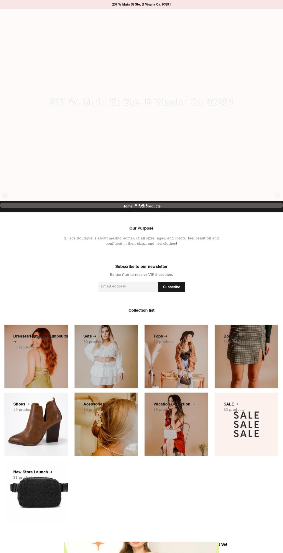 2pieceboutique.com shopify website screenshot
