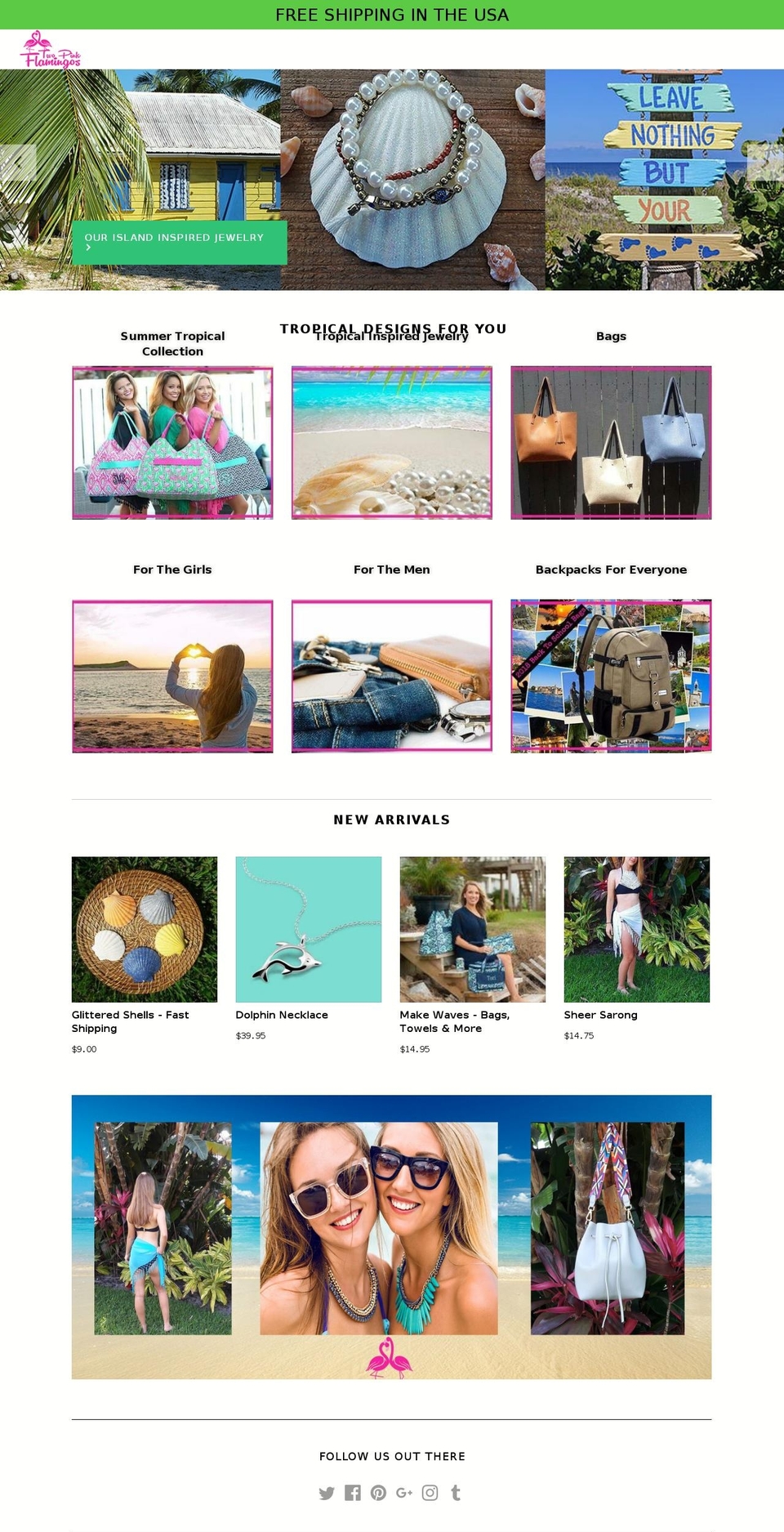 2pinkflamingos.com — Shopify storefront screenshot