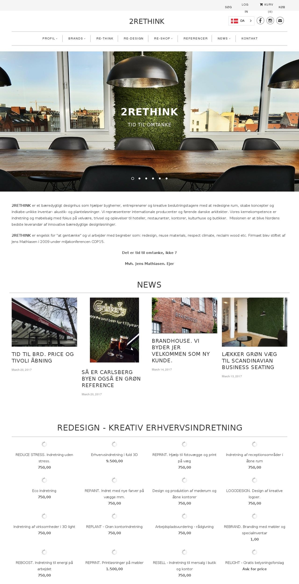 2rethink.dk shopify website screenshot