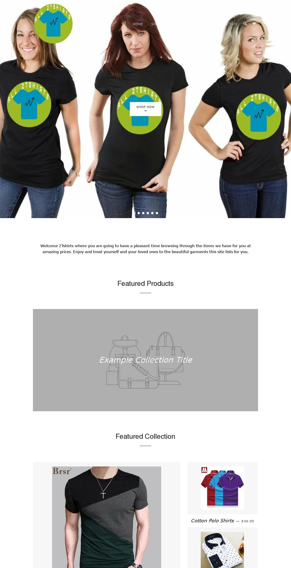 2tshirts.com shopify website screenshot