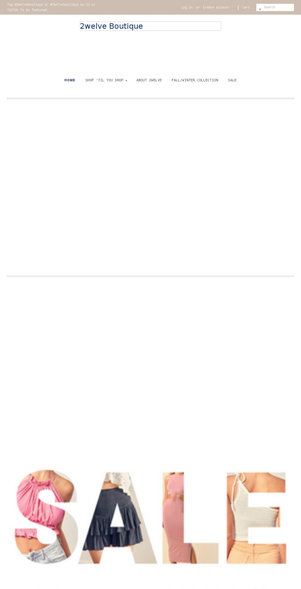 2welveboutique.com shopify website screenshot