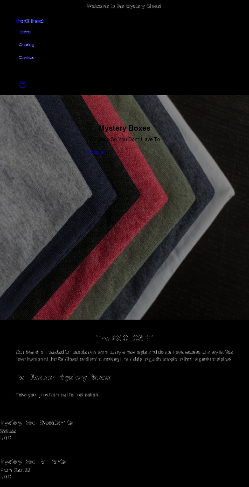 2xcloset.com shopify website screenshot