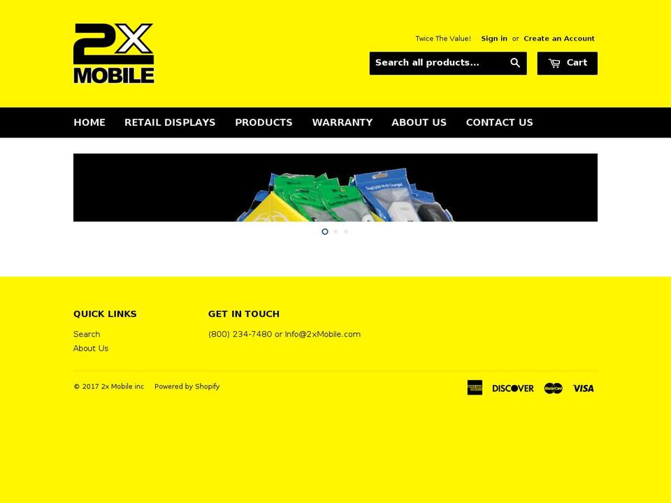 2xmobile.com shopify website screenshot