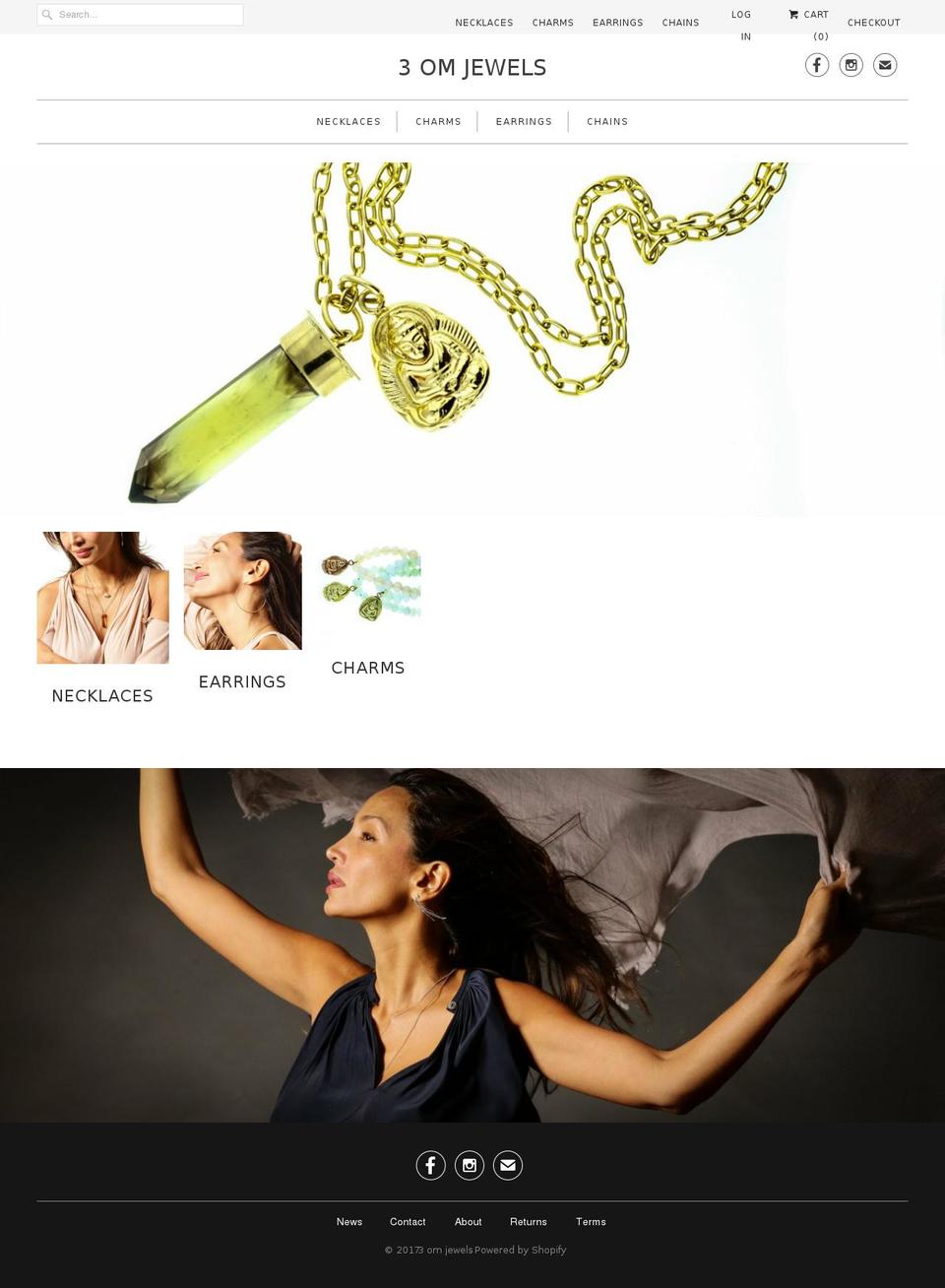 3-omjewels.com shopify website screenshot