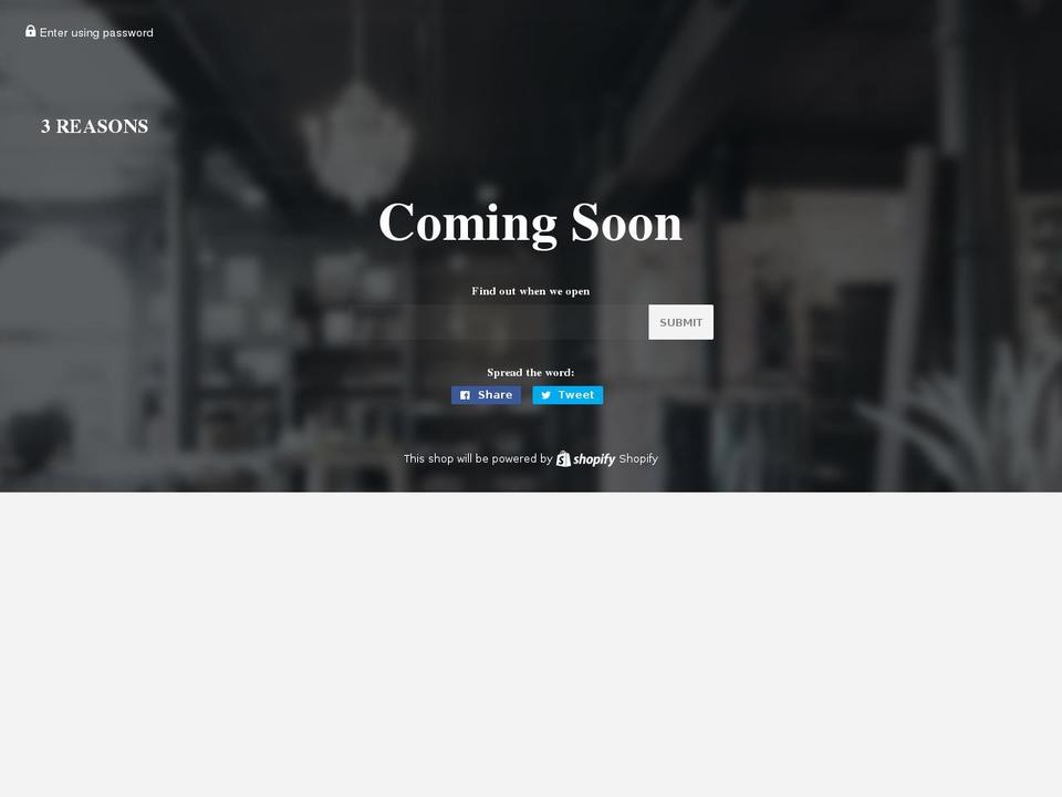 3-reasons.com shopify website screenshot