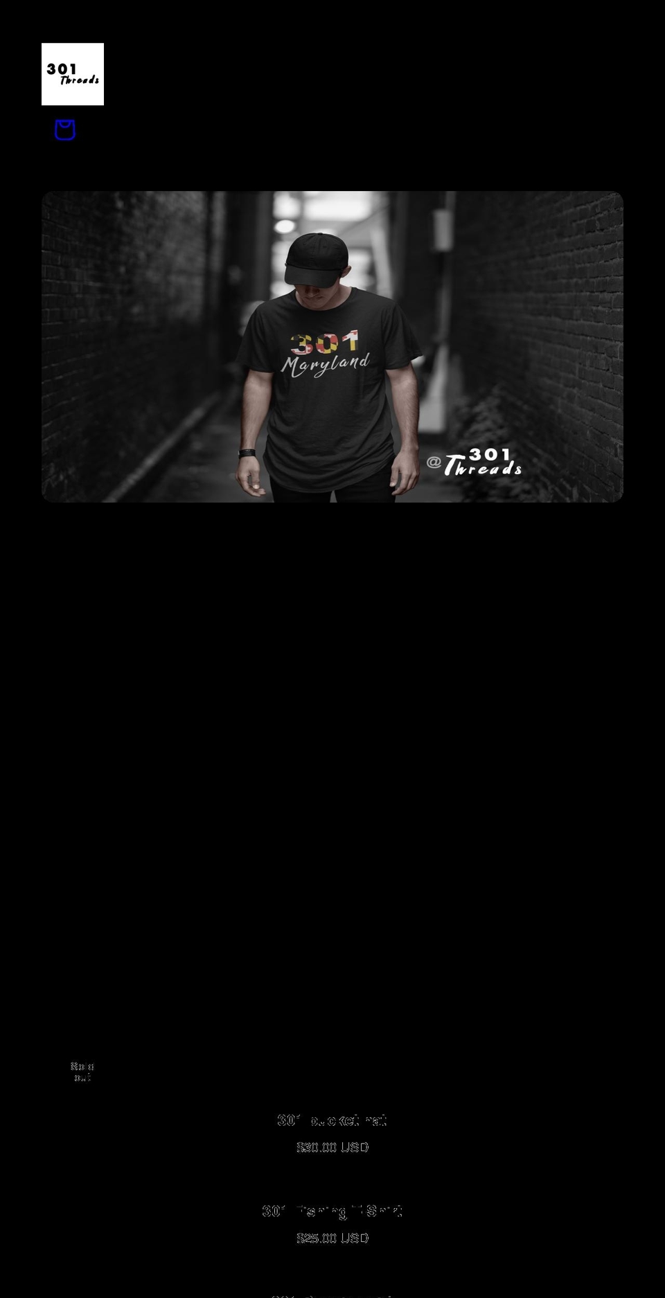 301threads.com shopify website screenshot