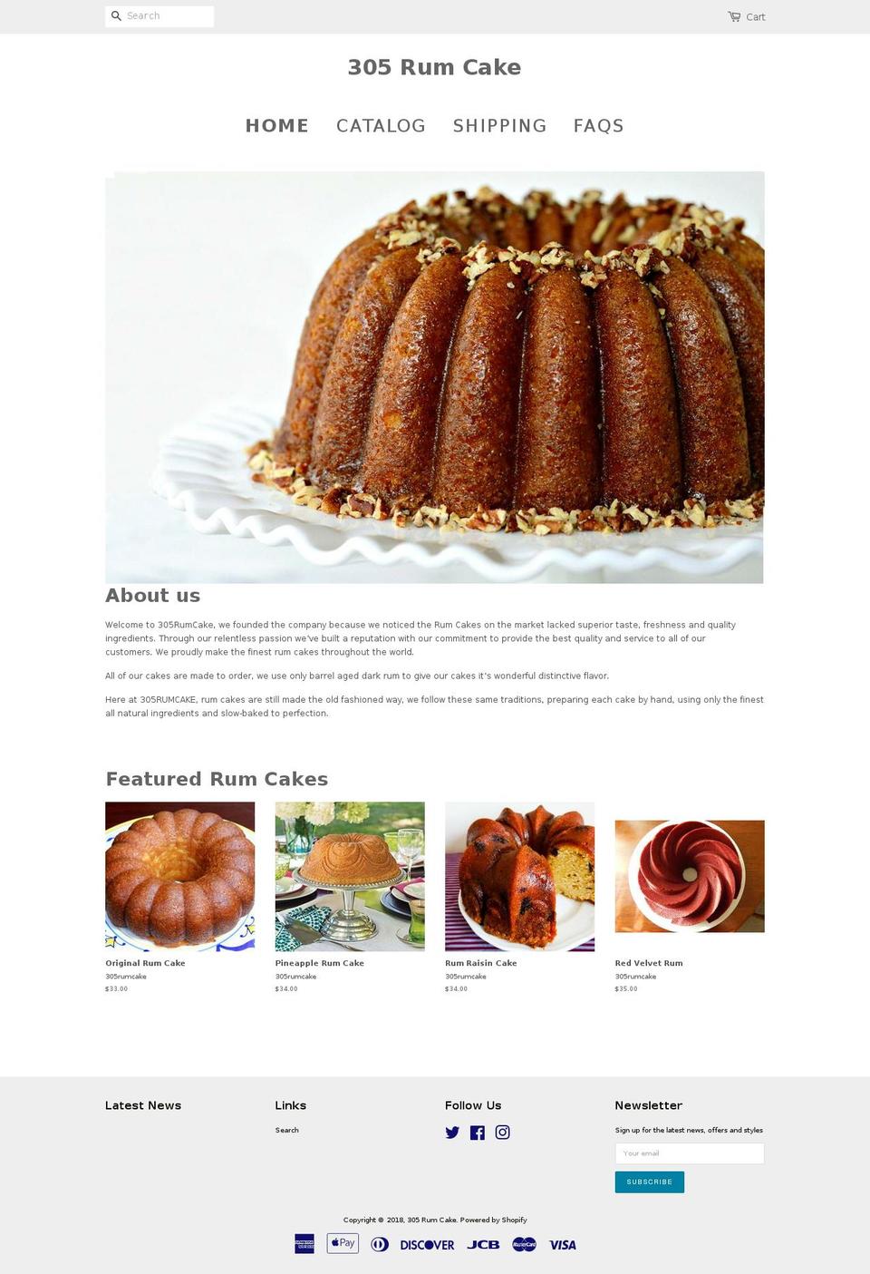 305rumcake.com shopify website screenshot