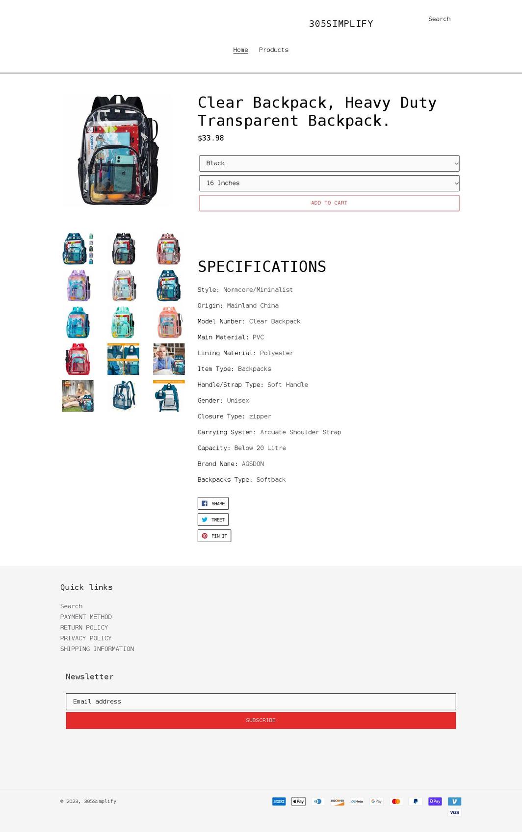 305simplify.com shopify website screenshot