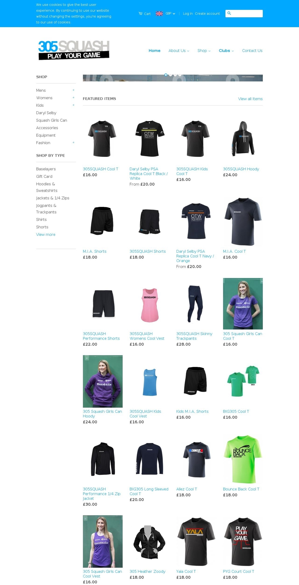 305tennis.com — Shopify storefront screenshot