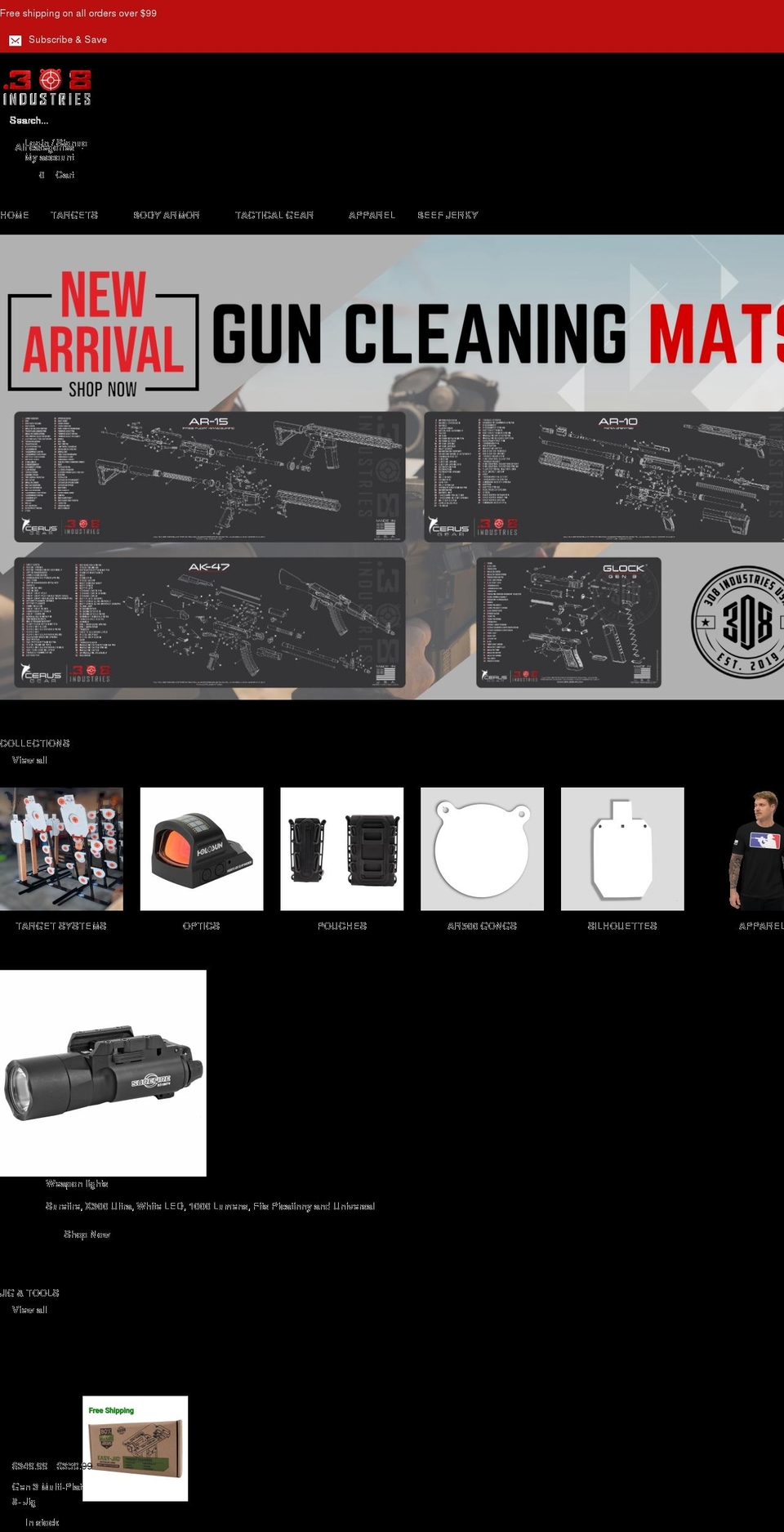 308steeltargets.com shopify website screenshot