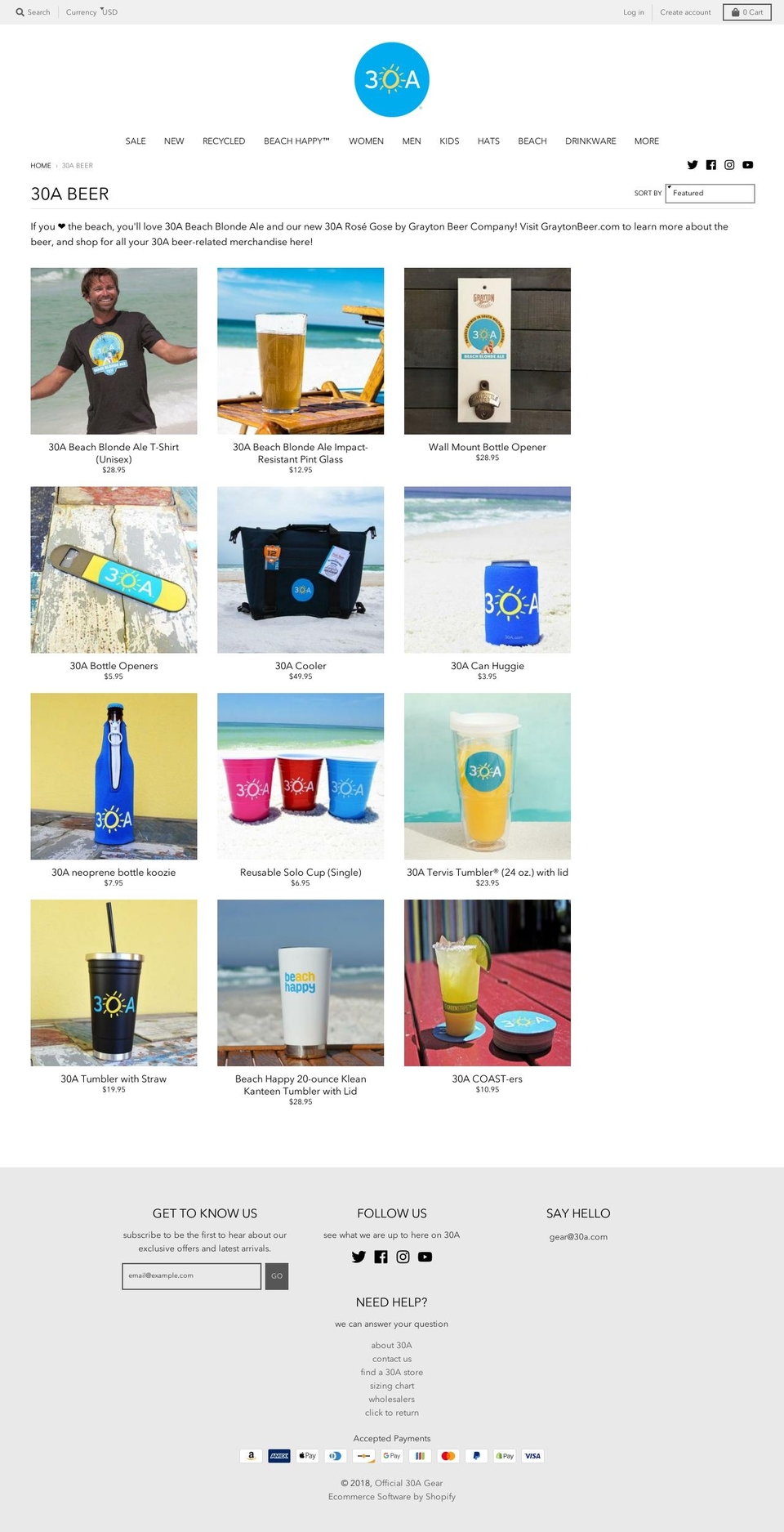 30ablondeale.com — Shopify storefront screenshot