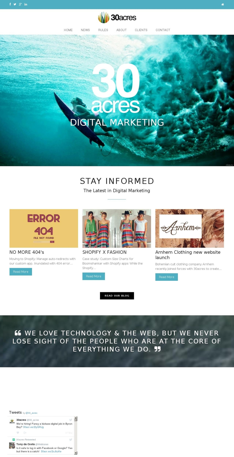 30acres.com shopify website screenshot