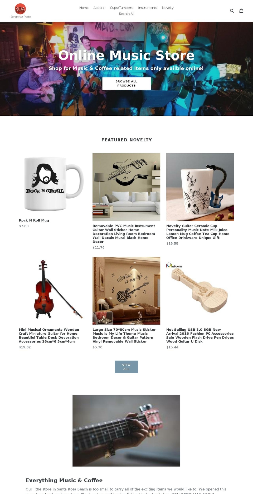 30amusicstore.com — Shopify storefront screenshot