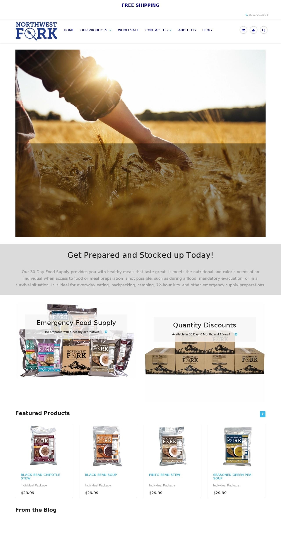 30dayfoodsupply.com — Shopify storefront screenshot