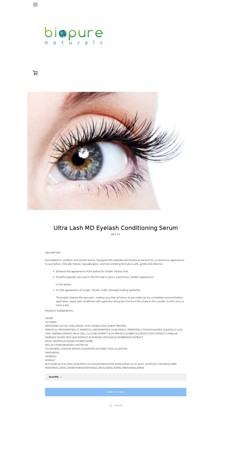 30daylash.com — Shopify storefront screenshot