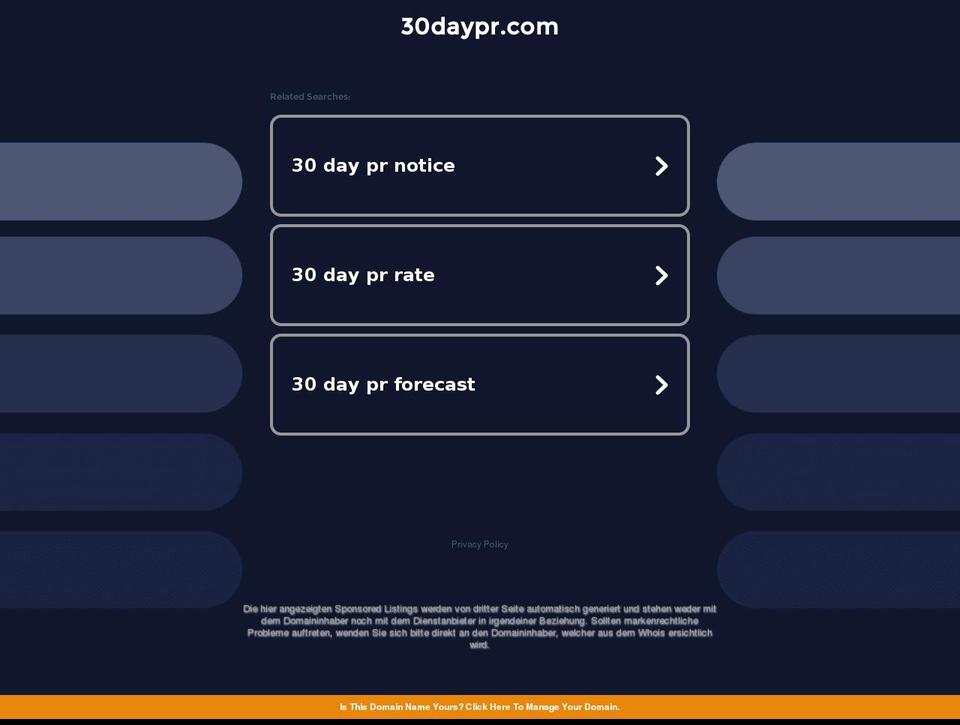 30daypr.com — Shopify storefront screenshot