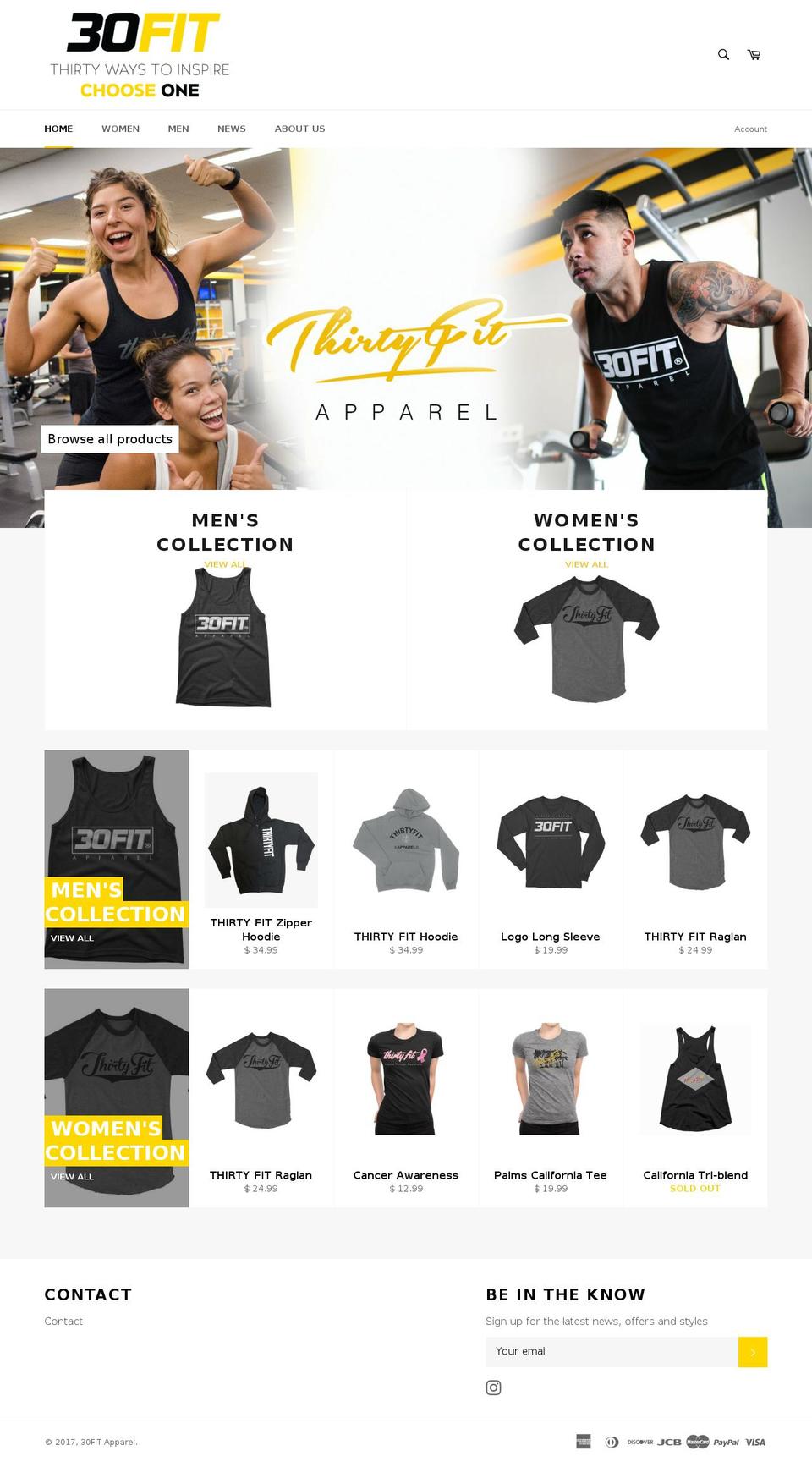30fitapparel.com shopify website screenshot
