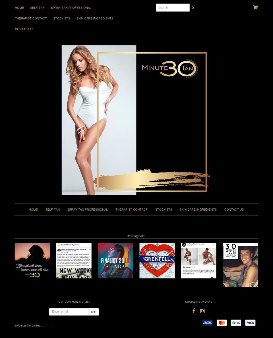 30minutetan.com shopify website screenshot