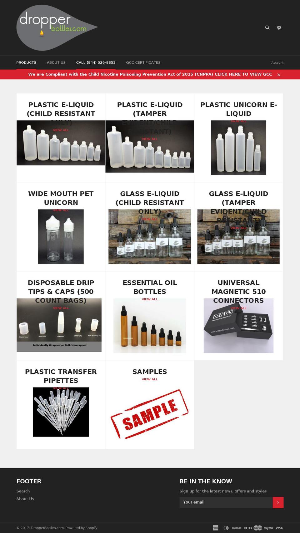 30mlglassdropperbottles.com shopify website screenshot