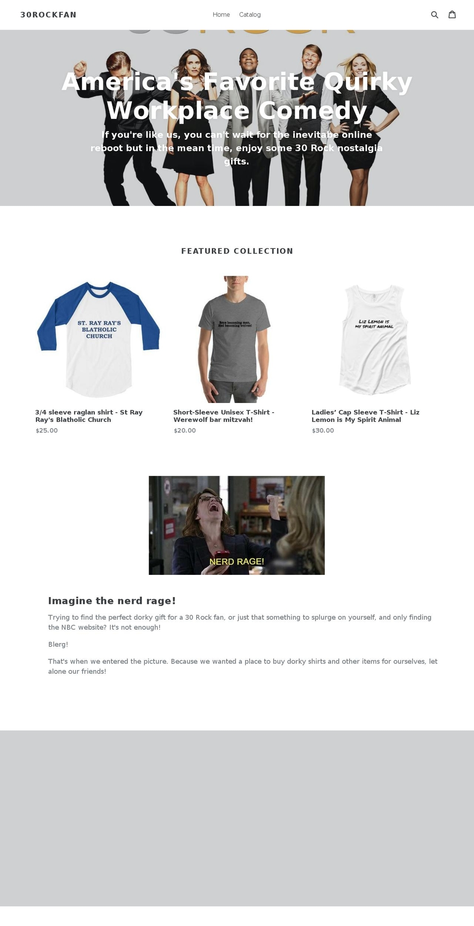 30rockfan.com — Shopify storefront screenshot