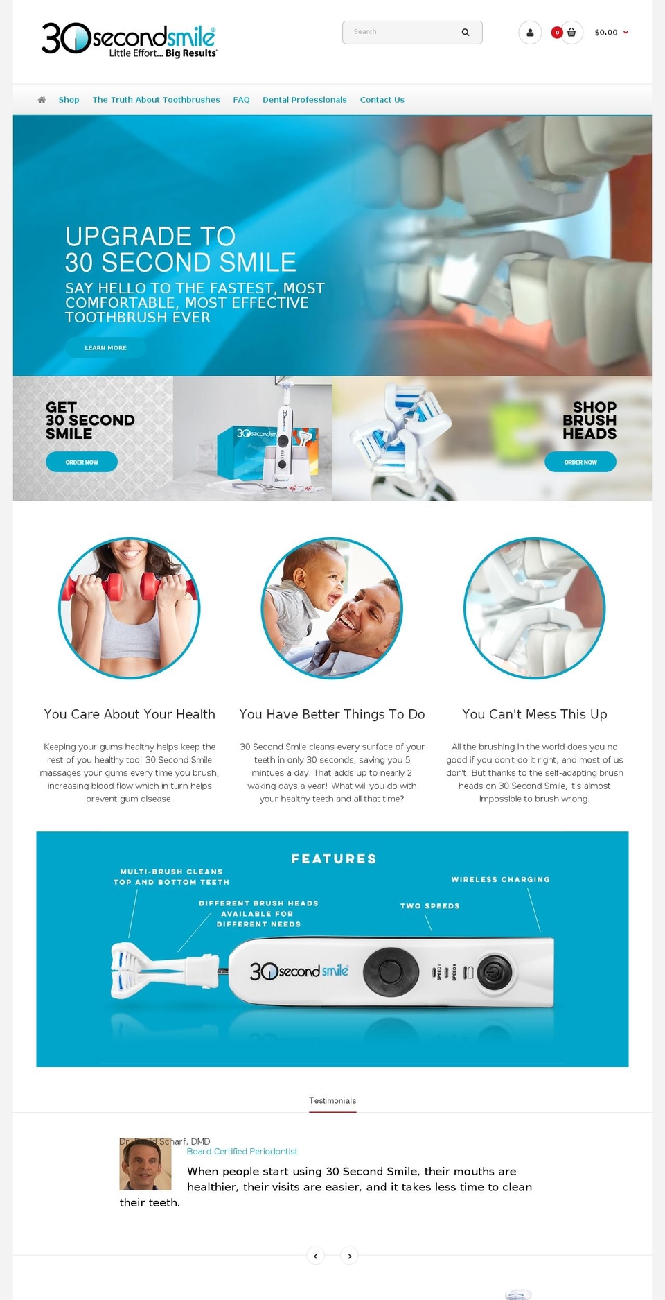 30secondsmile.com shopify website screenshot