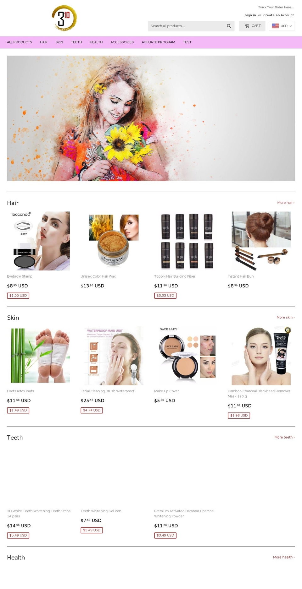 310beauty.com — Shopify storefront screenshot