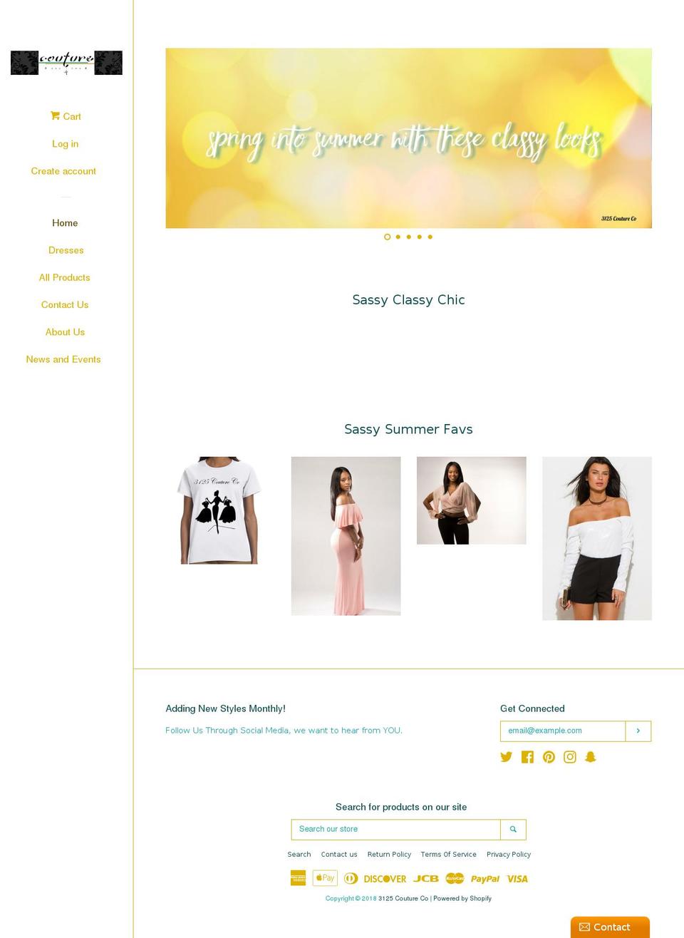 3125couture.com — Shopify storefront screenshot