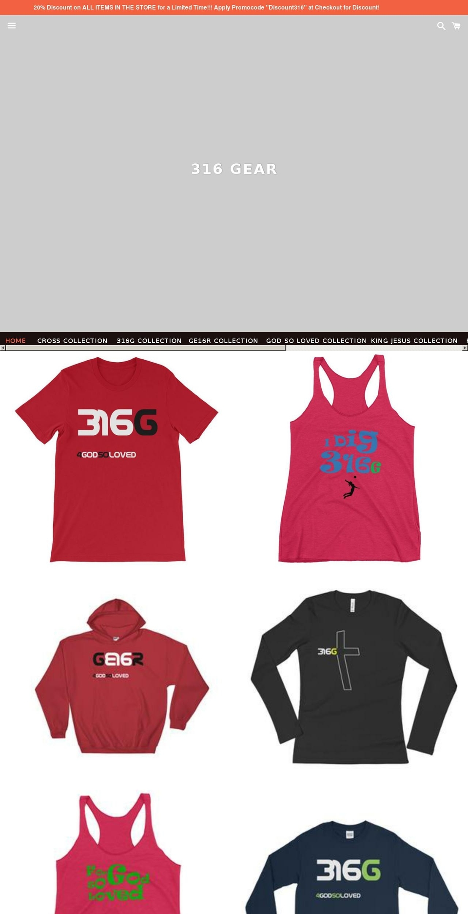 316gearco.com — Shopify storefront screenshot