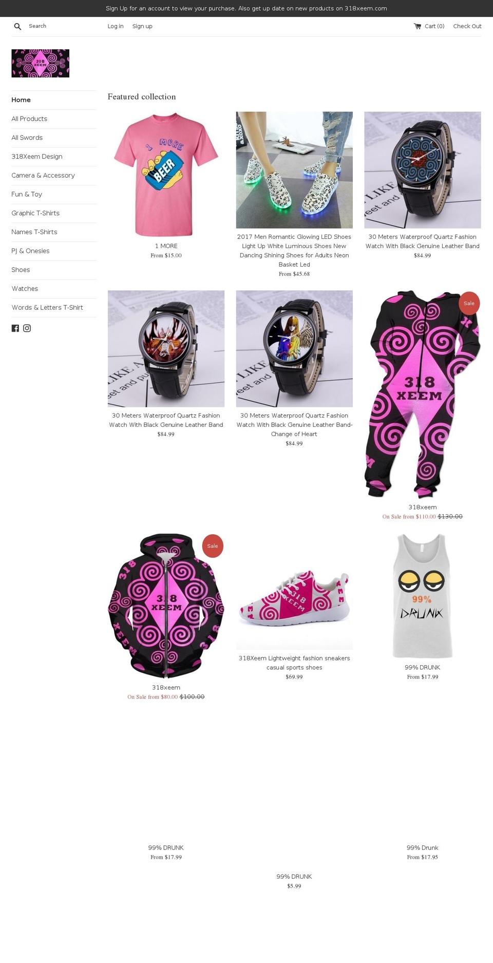 318xeem.com — Shopify storefront screenshot