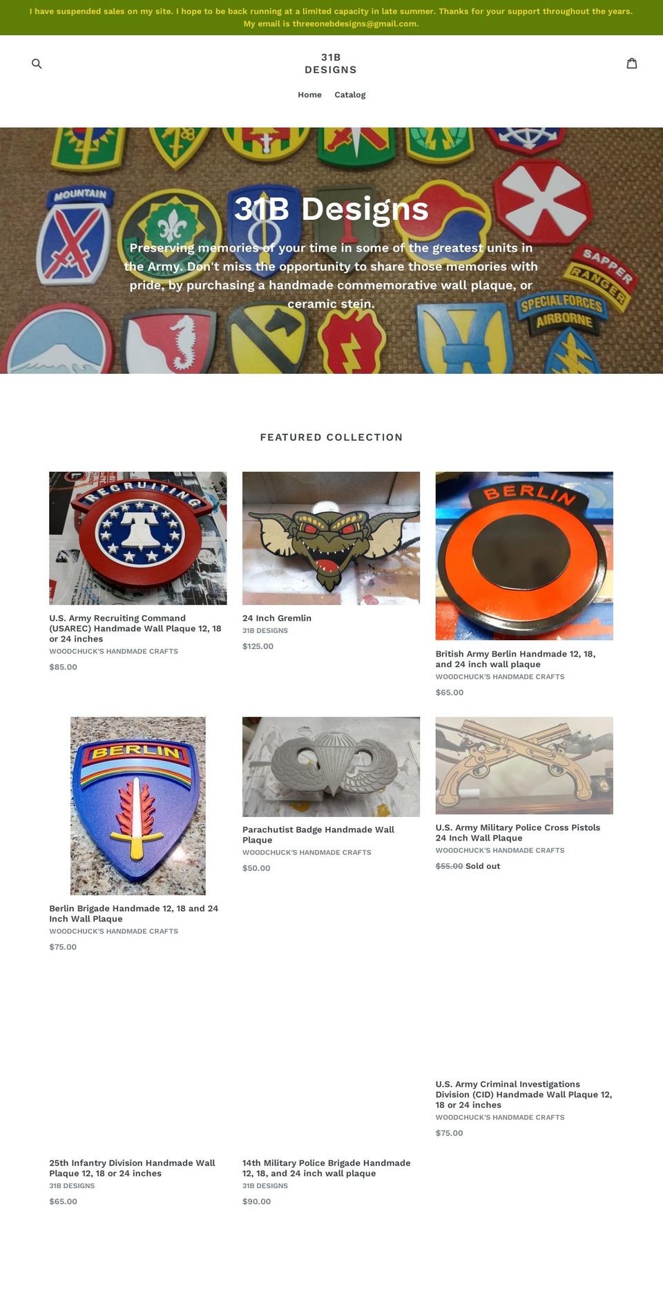 31bdesigns.com — Shopify storefront screenshot
