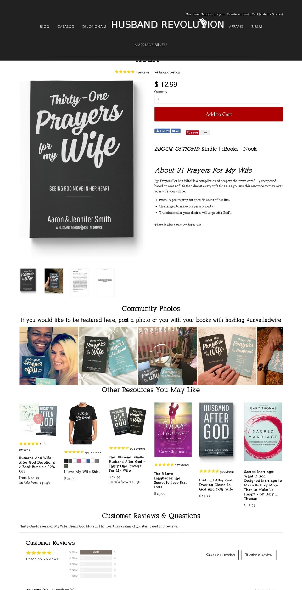 Unveiled Wife Shop Shopify theme site example 31prayersformywife.com