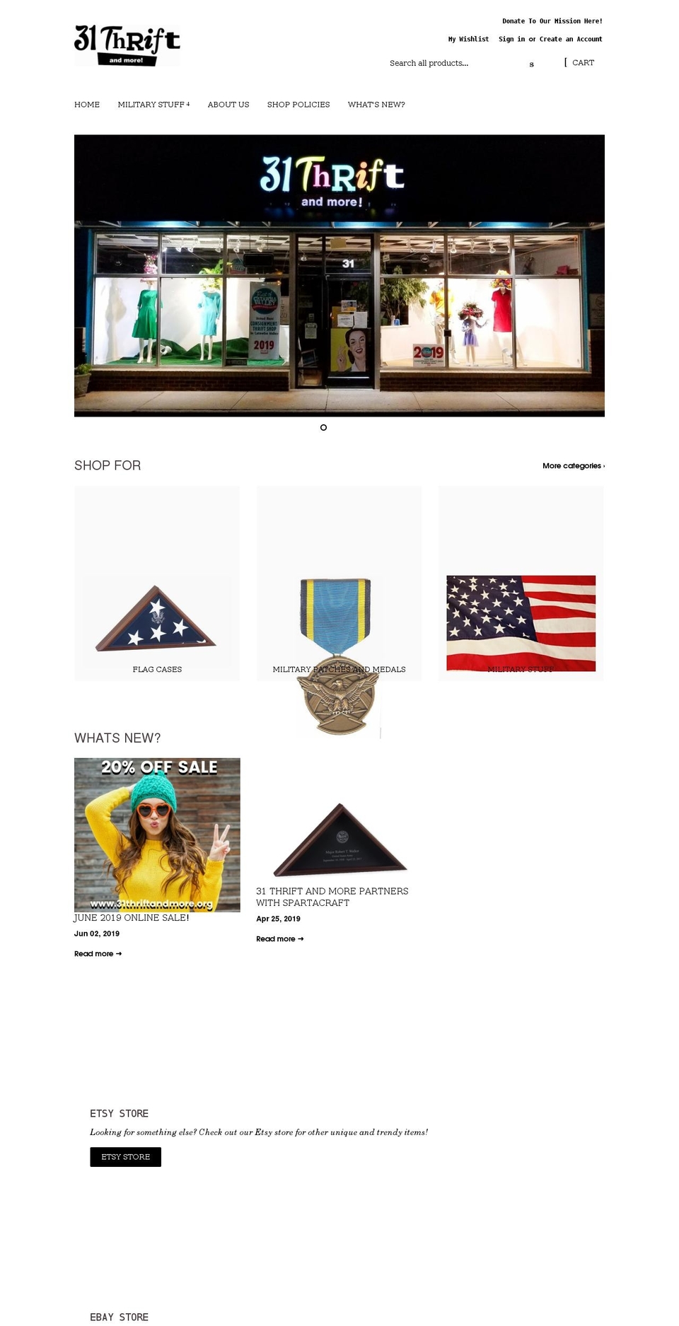 31thriftandmore.org shopify website screenshot