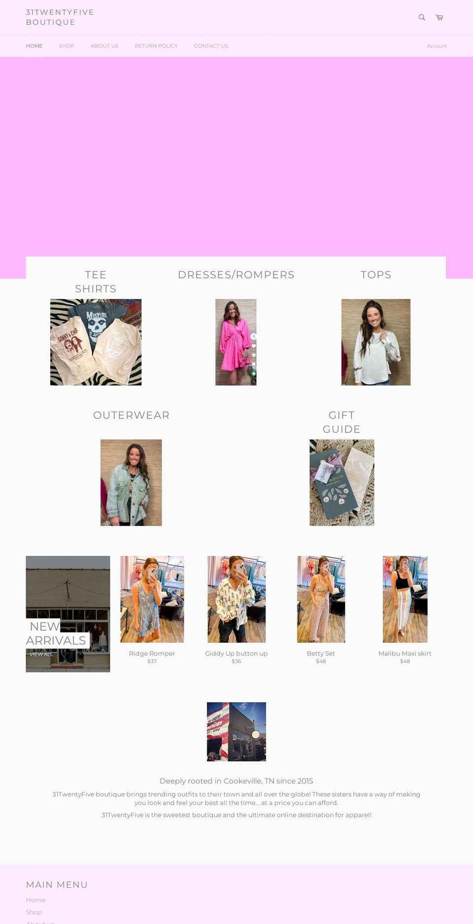 31twentyfive-boutique.myshopify.com shopify website screenshot