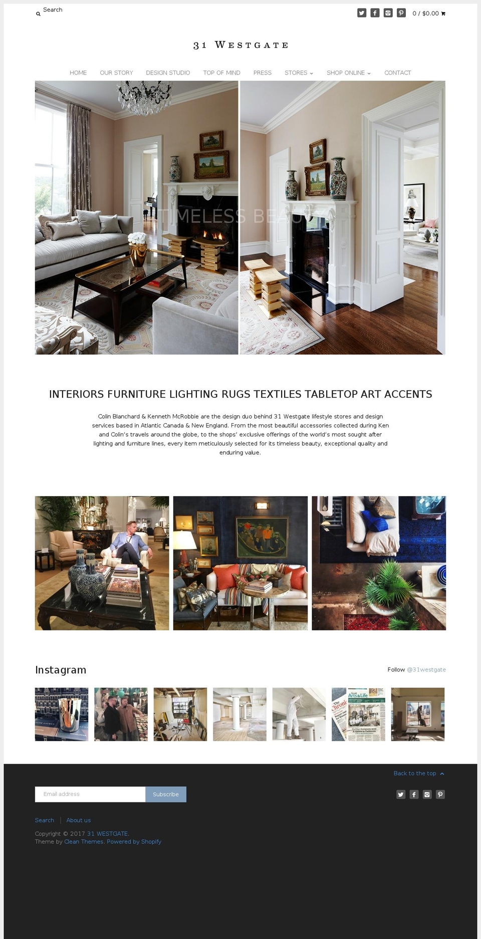 31westgate.com shopify website screenshot