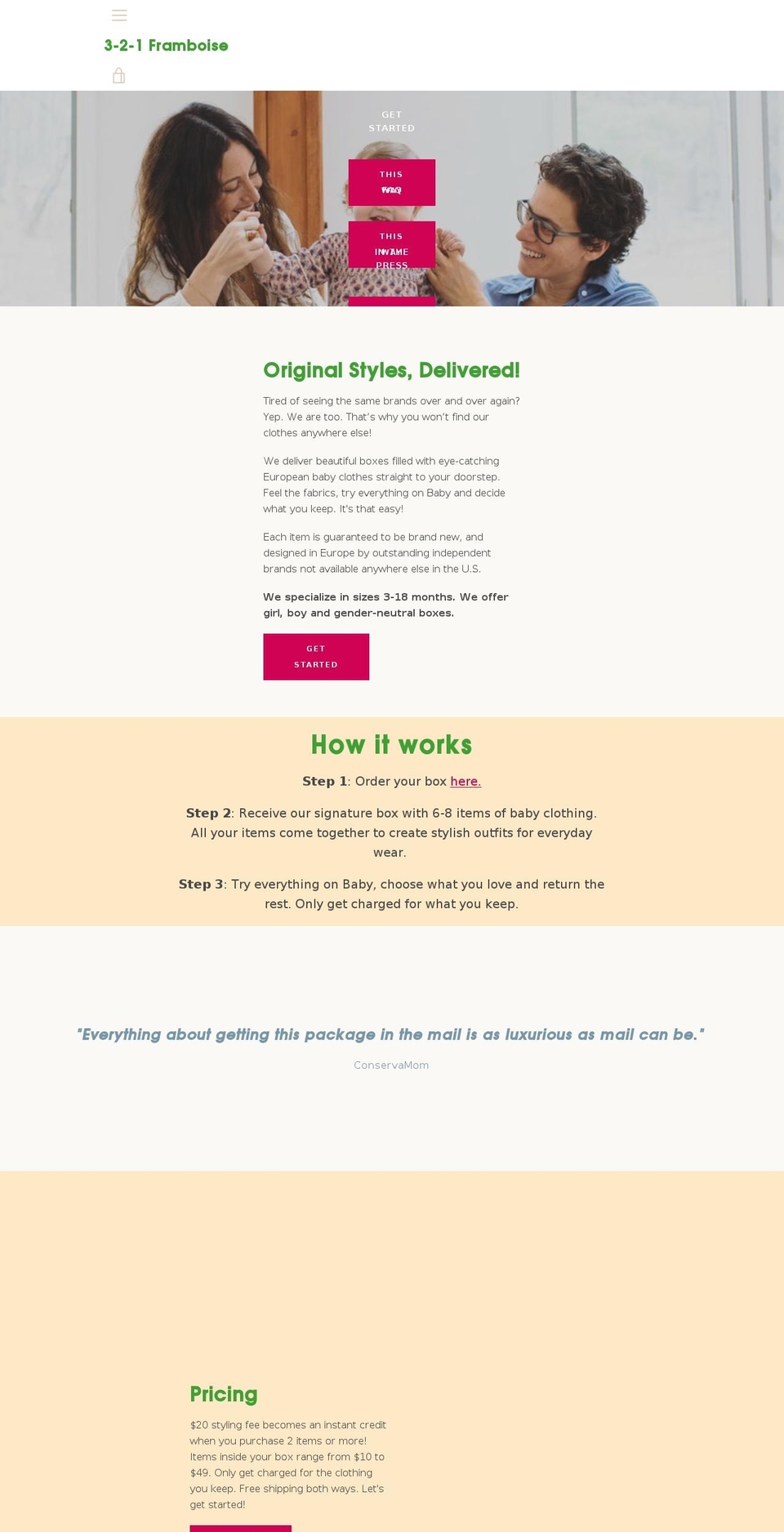 321framboise.com — Shopify storefront screenshot