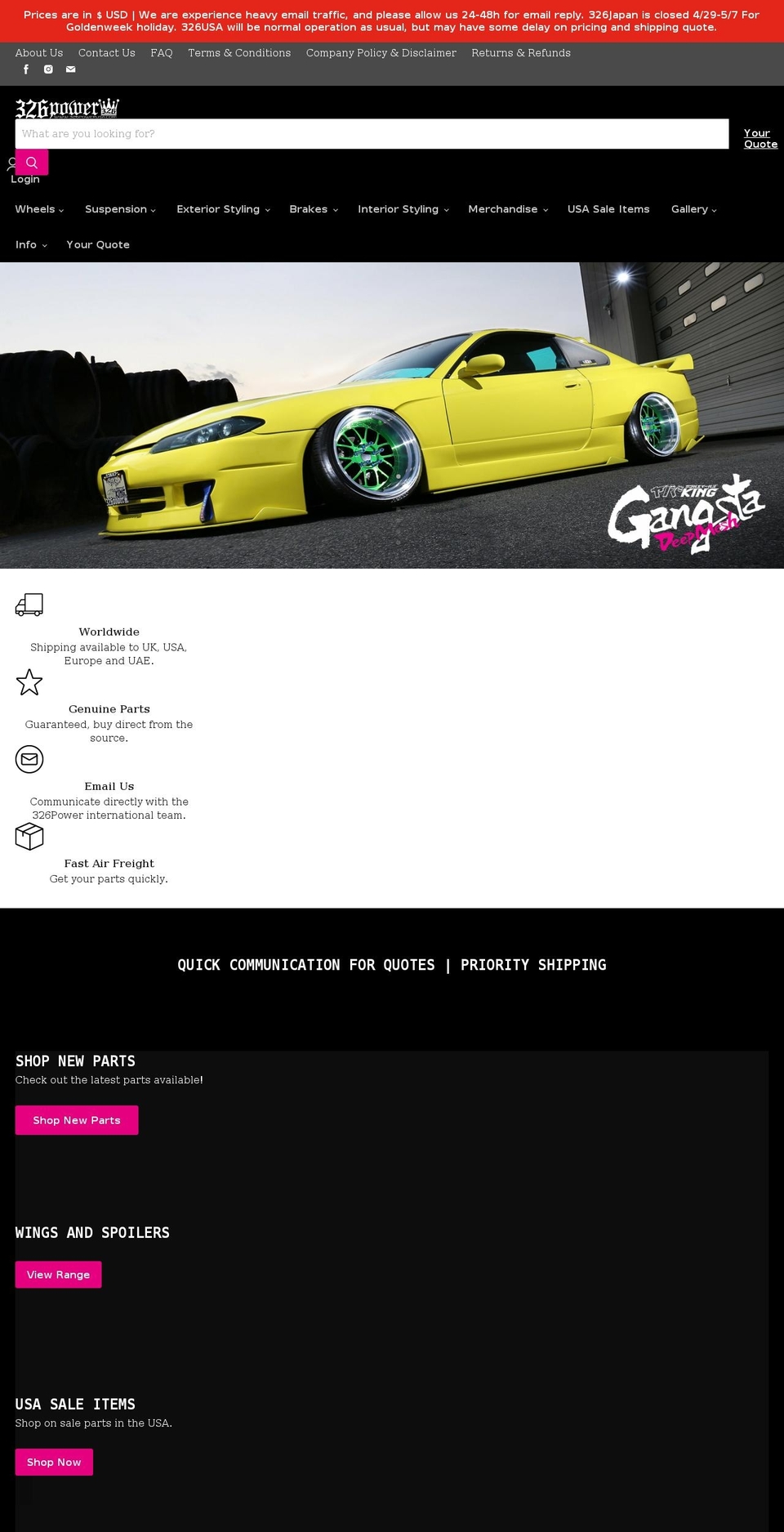 326powerusa.com shopify website screenshot